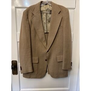 Vintage John Weitz by Palm Beach Mens Camel Hair Tan 2 Button Blazer Jacket 40R